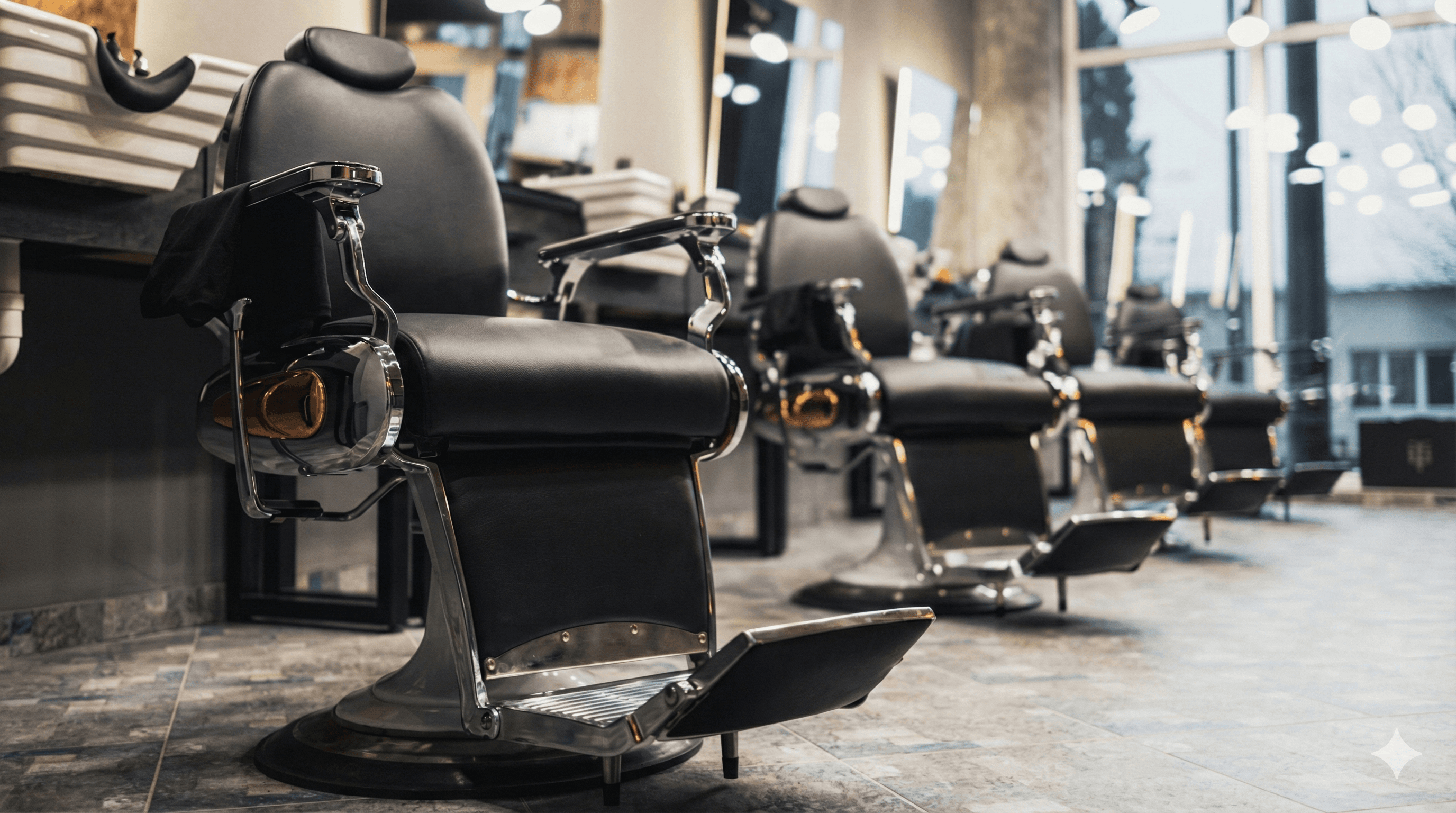 Interior de Black & White Studio, barbería en Valparaíso